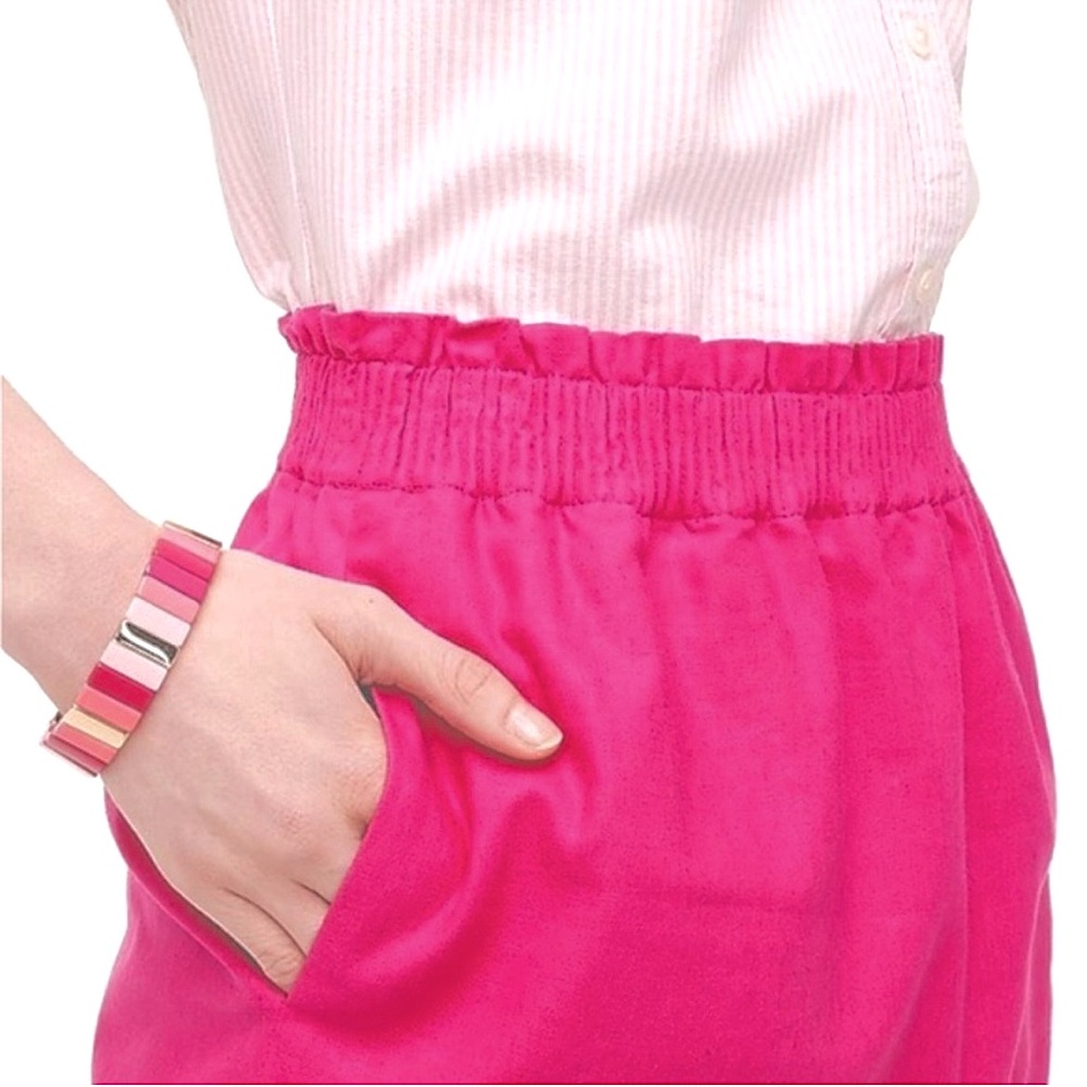 NEW J. Crew linen blend paper-bag waist skirt